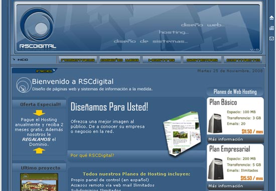 Antiguo diseño web de RSCDigital.com